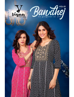 Viyaa Designer Bandhej Vol 1 Anarkali Kurti Catalog at Wholsale Rate Viyaa Designer Bandhej Vol 1 Anarkali Kurti Catalog at Wholsale Rate