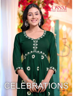 Ossm Celebration Vol 2 Alia Style Embroidery Kurtis Catalog at Wholesale Rate Ossm Celebration Vol 2 Alia Style Embroidery Kurtis Catalog at Wholesale Rate