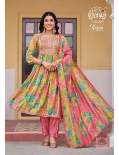 Radhika Rasam Vol 5 Naira Cut Kurti Bottom Dupatta Catalog at Wholesale Rate