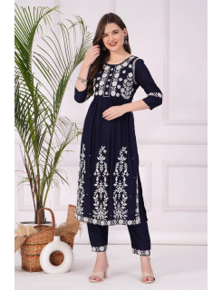 Reevika Black Lucknowi Work Kurti Pant Catalog at Wholesale Rate 
