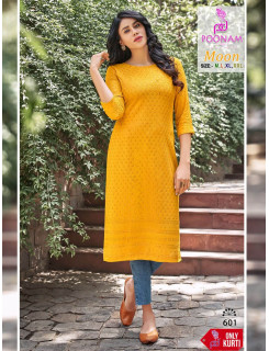 Poonam Moon Rayon Schiffli Chikan Work Kurti Catalog at Wholesale Rate Poonam Moon Rayon Schiffli Chikan Work Kurti Catalog at Wholesale Rate