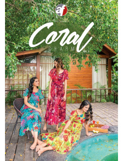 Anju Fabrics Coral Charm vol 3 Georgette Kurti Catalog at Wholesale Rate Anju Fabrics Coral Charm vol 3 Georgette Kurti Catalog at Wholesale Rate