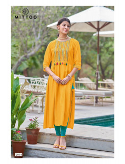 Mittoo Mullberry Embroidery Kurti Catalog at Wholesale Rate