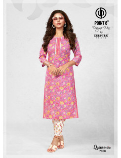 Deeptex Queen India vol 7 Kurtis with Bottom Catalog at Wholesale Rate