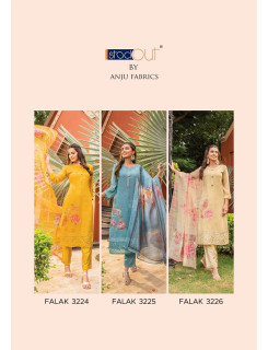 Anju Fabrics Falak vol 3 Georgette Kurti with Pant Dupatta Catalog at Wholesale Rate Anju Fabrics Falak vol 3 Georgette Kurti with Pant Dupatta Catalog at Wholesale Rate