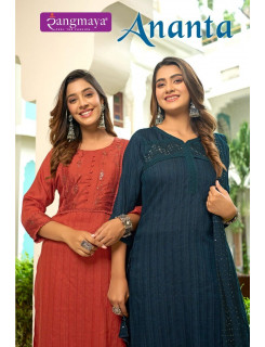 Rangmaya Ananta Kurti with Pant and Dupatta Catalog at Wholesale Rate Rangmaya Ananta Kurti with Pant and Dupatta Catalog at Wholesale Rate