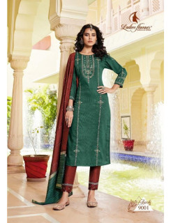 Ladies Flavour Green With Maroon Single Piece Suits at Wholesale Rate