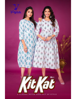 Viyaa Designer Kit Kat A Line Kurti Catalog at Wholesale Rate