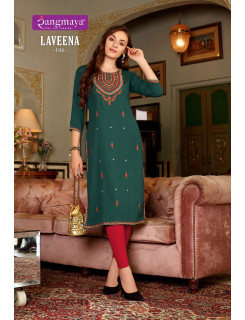 Rangmaya Laveena Embroidery Kurti Catalog at Wholesale Rate
