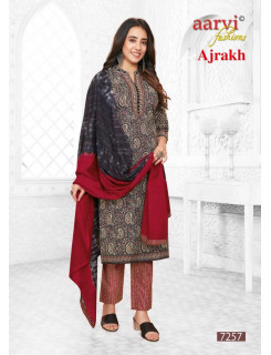 Aarvi Fashions Ajrakh Vol 2 Cotton Salwar Kameez Catalog At Wholesale Rate 