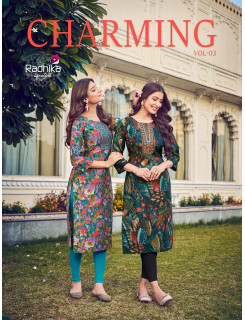 Radhika Lifestyle Charming Vol 3 Casual Wear Kurti Catalog At Wholesale Rate