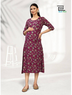 Blue Hills God Gift Rayon Feeding Kurtis Catalog at Wholesale Rate