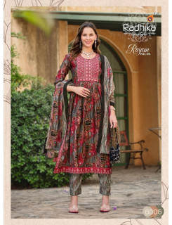 Radhika Lifestyle Rasam Vol 6 Naira Cut Kurti Pant With Dupatta Catalog at Wholesale Rate