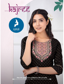 Kaya Kajree Rayon Slub Embroidery Kurti Catalog at Wholesale Rate