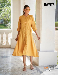 100Miles Navita Cotton A Line Kurti Catalog at Wholesale Rate