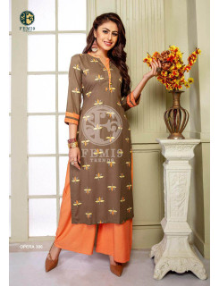 Femi9 Trends Opera Vol 3 Printed Kurti With Plazzo Wholesale Catalog