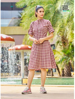 Blue Hills Checkers One Piece Dress Catalog at Wholesale Rate Blue Hills Checkers One Piece Dress Catalog at Wholesale Rate