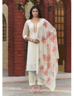 Kumb Softy Lucknowi Work Kurti with Bottom And Dupatta Catalog at Wholesale Rate Kumb Softy Lucknowi Work Kurti with Bottom And Dupatta Catalog at Wholesale Rate