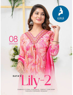 Kaya Lily 2 Straight Cut Kurti Bottom Dupatta Catalog at Wholesale Rate