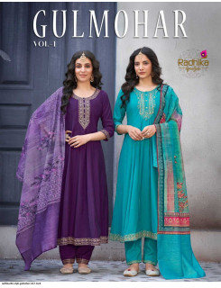 Radhika Lifestyle Gulmohar vol 1 Anarkali Kurti with Pant and Duptta Catalog at Wholesale Rate Radhika Lifestyle Gulmohar vol 1 Anarkali Kurti with Pant and Duptta Catalog at Wholesale Rate