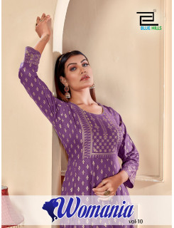 Blue Hills Womaniya Vol 10 Anarkali Kurti Catalog at Wholesale Rate Blue Hills Womaniya Vol 10 Anarkali Kurti Catalog at Wholesale Rate