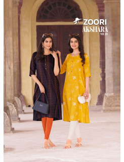 Zoori Akshara Vol 28 Office Wear Kurtis Catalog at Wholesale Rate