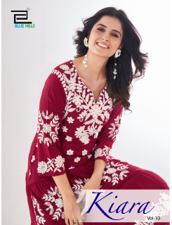 Blue Hills Kiara Vol 10 Lucknowi Work Kurti Catalog at Wholesale Rate Blue Hills Kiara Vol 10 Lucknowi Work Kurti Catalog at Wholesale Rate