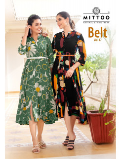 Mittoo Kurti Belt Vol 17 One Piece Dress Catalog at Wholesale Rate