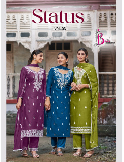 Bhavi Designer Status Vol 3 Embroidery Salwar Kameez Catalog at Wholesale Rate
