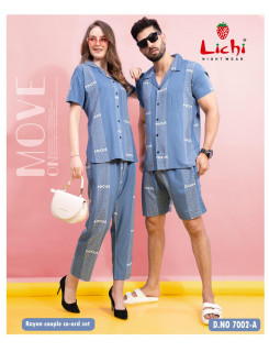 Lichi Couple Co Ord Set Catalog at Wholesale Rate Lichi Couple Co Ord Set Catalog at Wholesale Rate