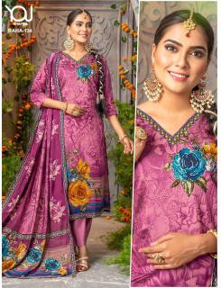 You Raha Printed Salwar Kameez Size Set at Wholesale Rate