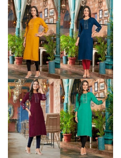 Rangmaya Prisha Rayon Kurti Catalog at Wholesale Rate