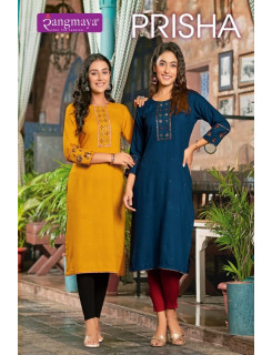 Rangmaya Prisha Rayon Kurti Catalog at Wholesale Rate