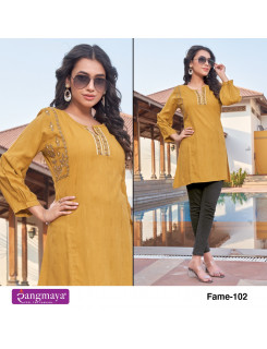 Rangmaya Fame Rayon Kurti Catalog at Wholesale Rate