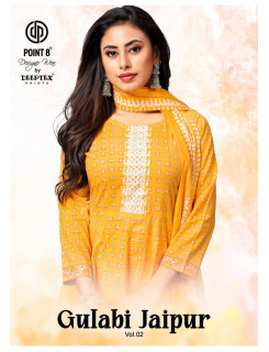 Deeptex Point 8 Gulabi Jaipur Printed Salwar Kameez Catalog a Wholesale Rate