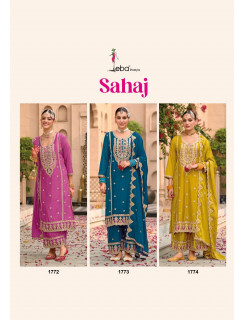 Eba Lifestyle Sahaj Designer Wedding Party Salwar Suits Catalog at Wholesale Rate Eba Lifestyle Sahaj Designer Wedding Party Salwar Suits Catalog at Wholesale Rate