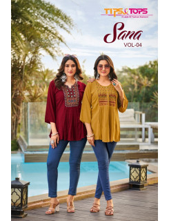 Tips And Tops Sana Vol 4 Rayon Kurti Catalog at Wholesale Rate Tips And Tops Sana Vol 4 Rayon Kurti Catalog at Wholesale Rate