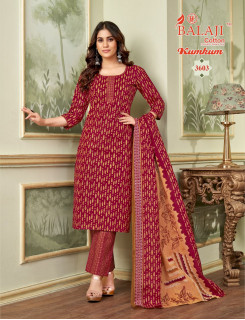 Balaji Kumkum Vol 36 Cotton Salwar Kameez Catalog at Wholesale Rate
