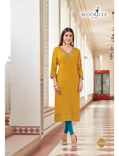 Wooglee Fashion Veera Rayon Kurti Catalog at Wholesale Rate