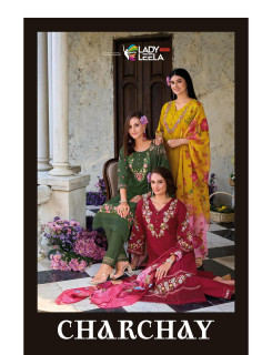 Lady Leela Charchav Embroidery Salwar Kameez Catalog at Wholesale Rate