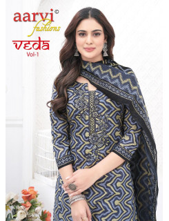 Aarvi Fashions Veda Printed Salwar Kameez Catalog at Wholesale Rate