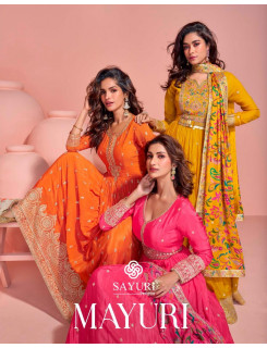 Sayuri Designer Mayur Gowns With Dupatta Catalog at Wholesale Rate