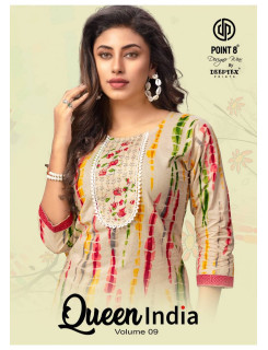 Deeptex Point 8 Queen India Vol 9 Kurtis With Bottom Catalog at Wholesale Rate