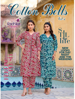 Radhika Lifestyle Cotton Bells Kurti Palazzo Set Catalog at Wholesale Rate