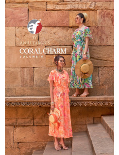Anju Fabrics Coral Charm Vol 5 One Piece Dress Catalog at Wholesale Rate
