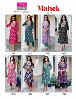 Diya Trends Mahek Vol 1 Rayon Kurti Catalog at Wholesale Rate