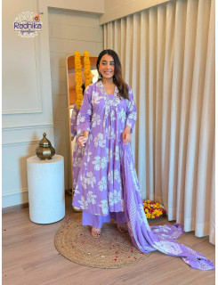 Radhika Lifestyle Cotton Anarkali Suits Size Set at Wholesale Rate