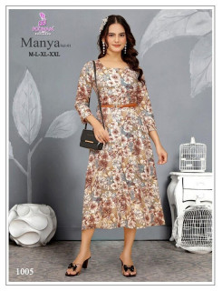 Poonam Designer Manya Vol 1 One Piece Dress Catalog at Wholesale Rate Poonam Designer Manya Vol 1 One Piece Dress Catalog at Wholesale Rate
