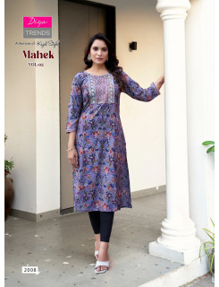 Diya Trends Mahek Vol 2 Rayon Kurti Catalog at Wholesale Rate