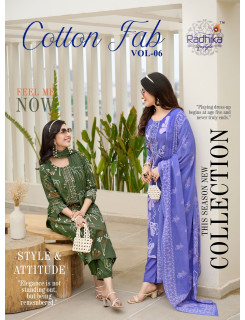 Radhika Lifestyle Cotton Fab Vol 6 Cotton Salwar Kameez Catalog at Wholesale Rate Radhika Lifestyle Cotton Fab Vol 6 Cotton Salwar Kameez Catalog at Wholesale Rate